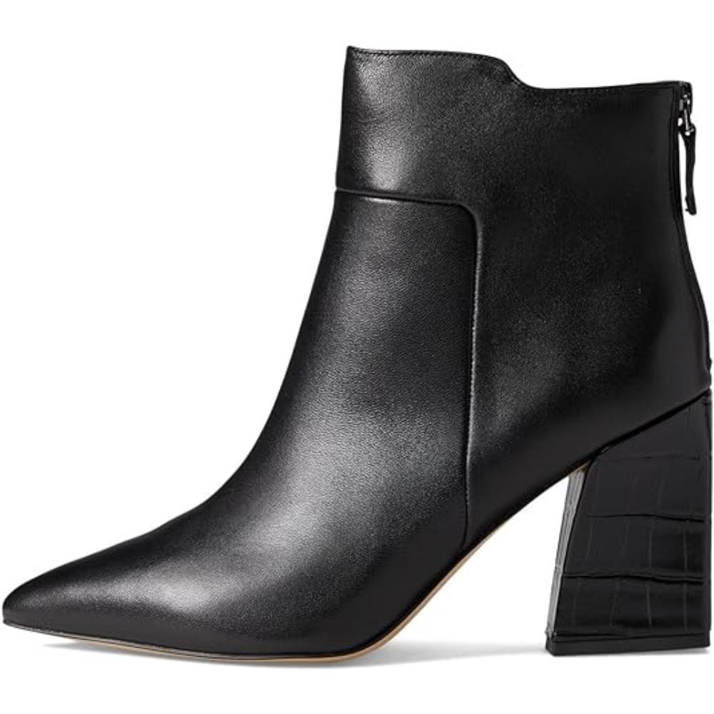 Venture Black Leather Franco Sarto Ankle Boots