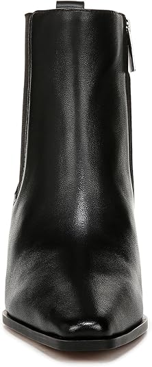 Vianca Black Leather Franco Sarto Ankle Boots