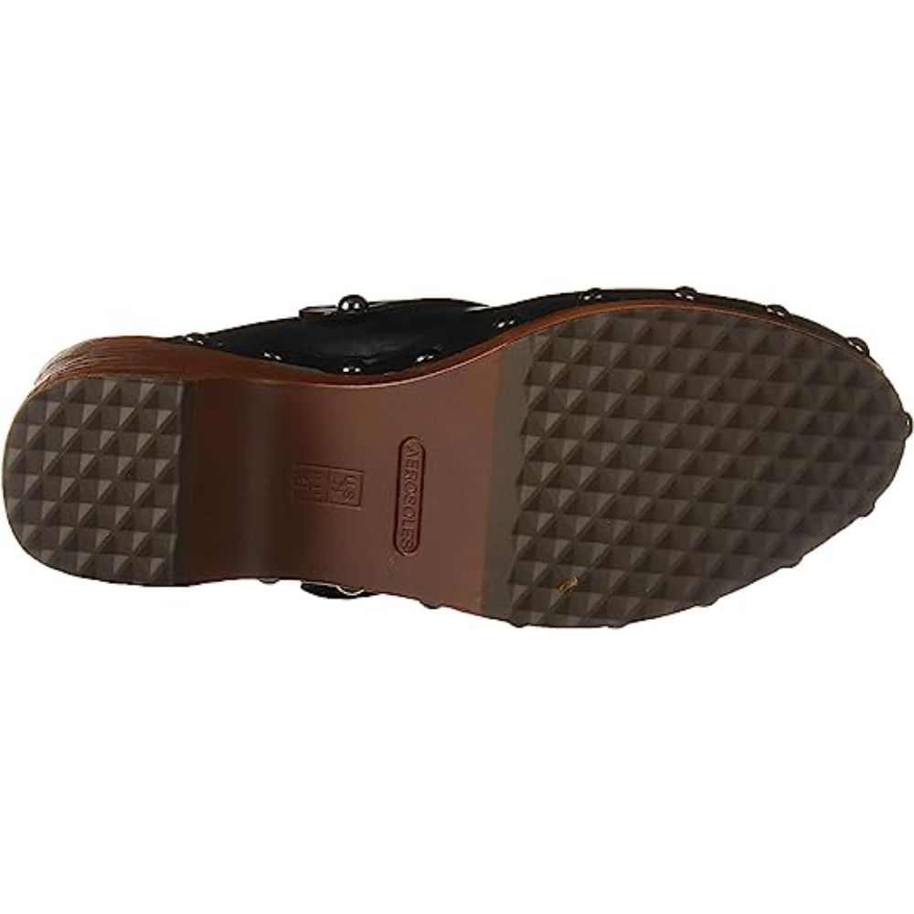 Dorian Black Leather Aerosoles Mules