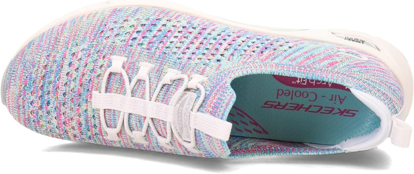 Skechers Women's Skech-Air Arch Fit Walking Shoe White Multi Fabric