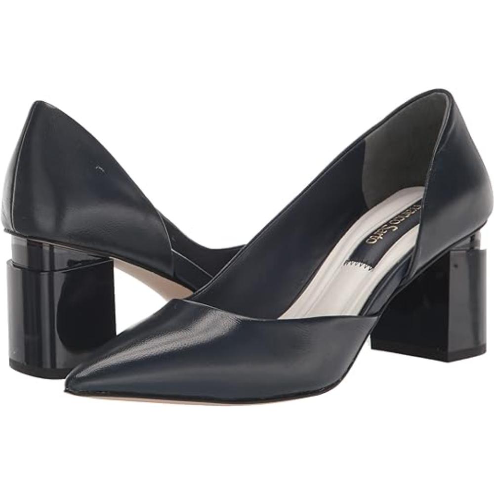 Lucy Black Leather Franco Sarto Pumps