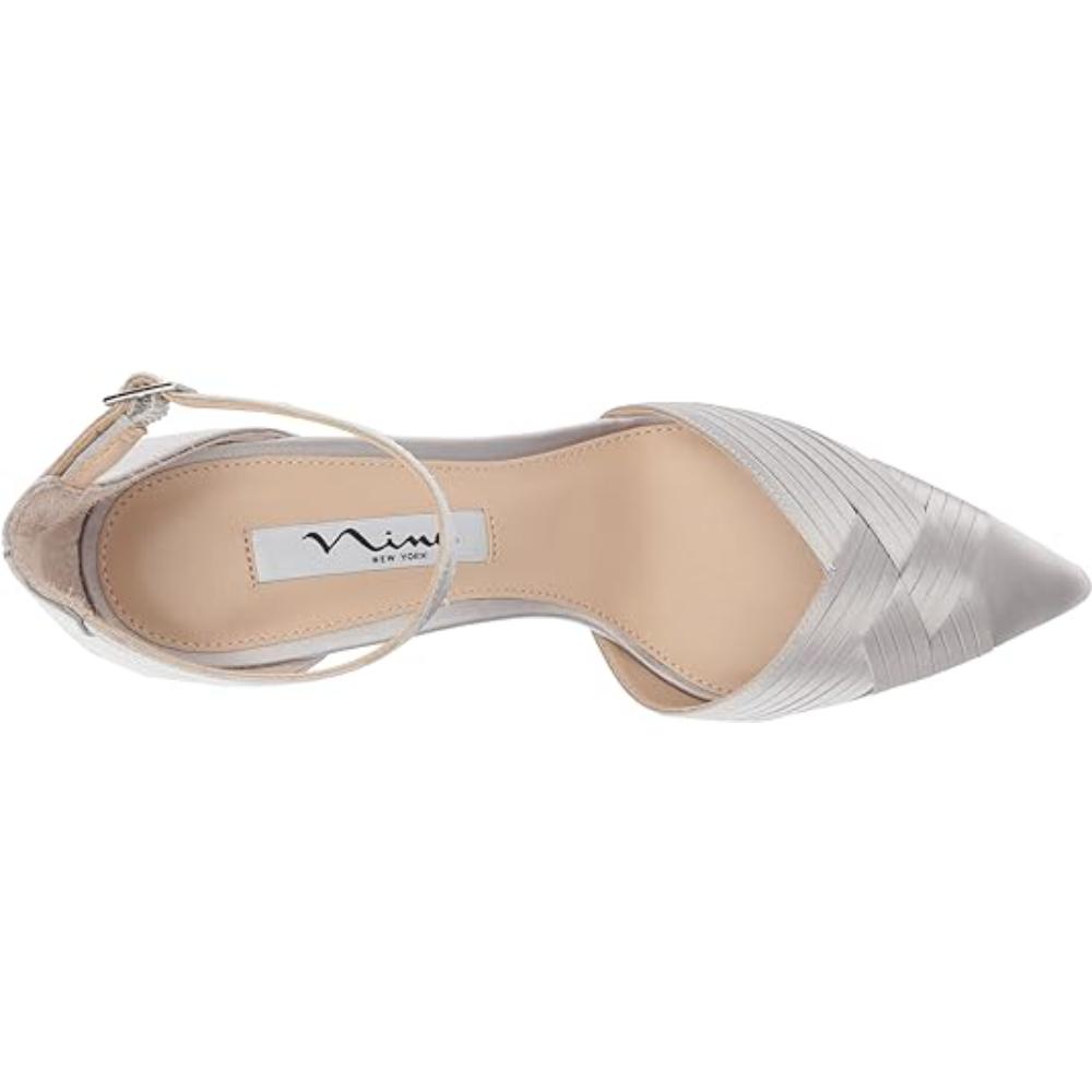 Teriann Silver Satin Nina Pumps