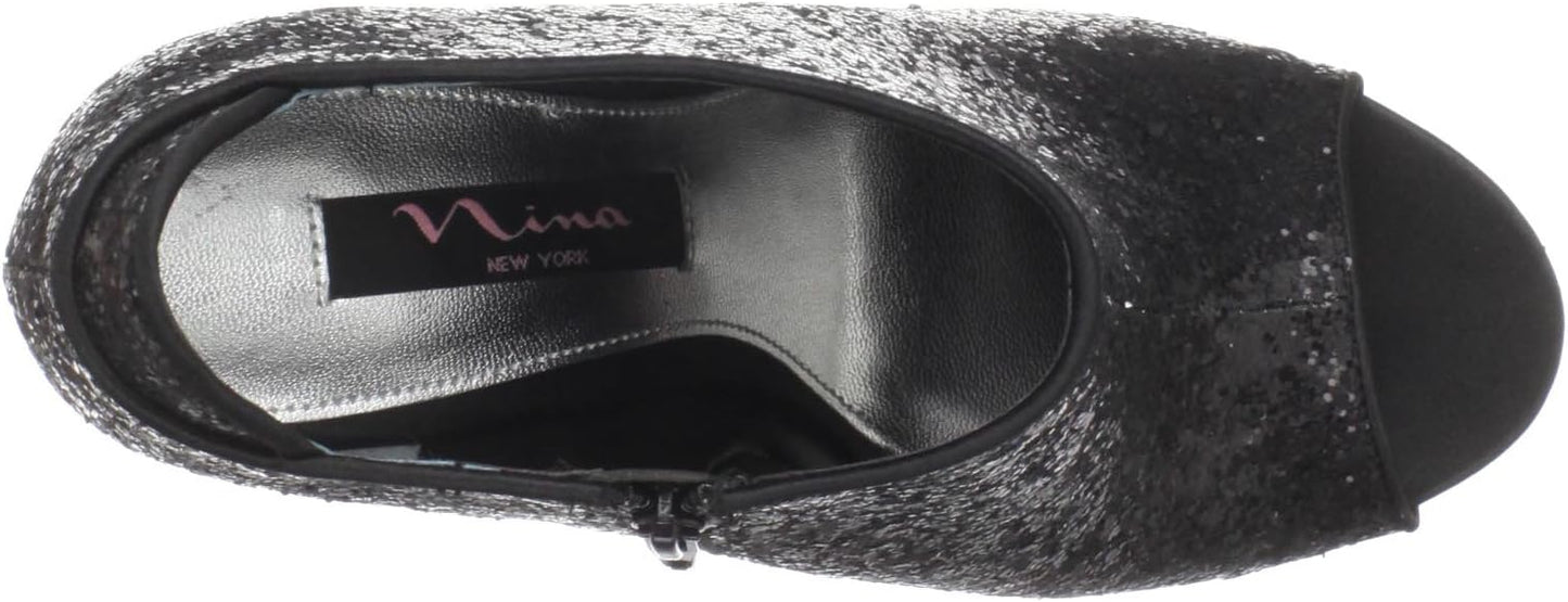 Nina Women's Yaneli Open-Toe Wedge Black
