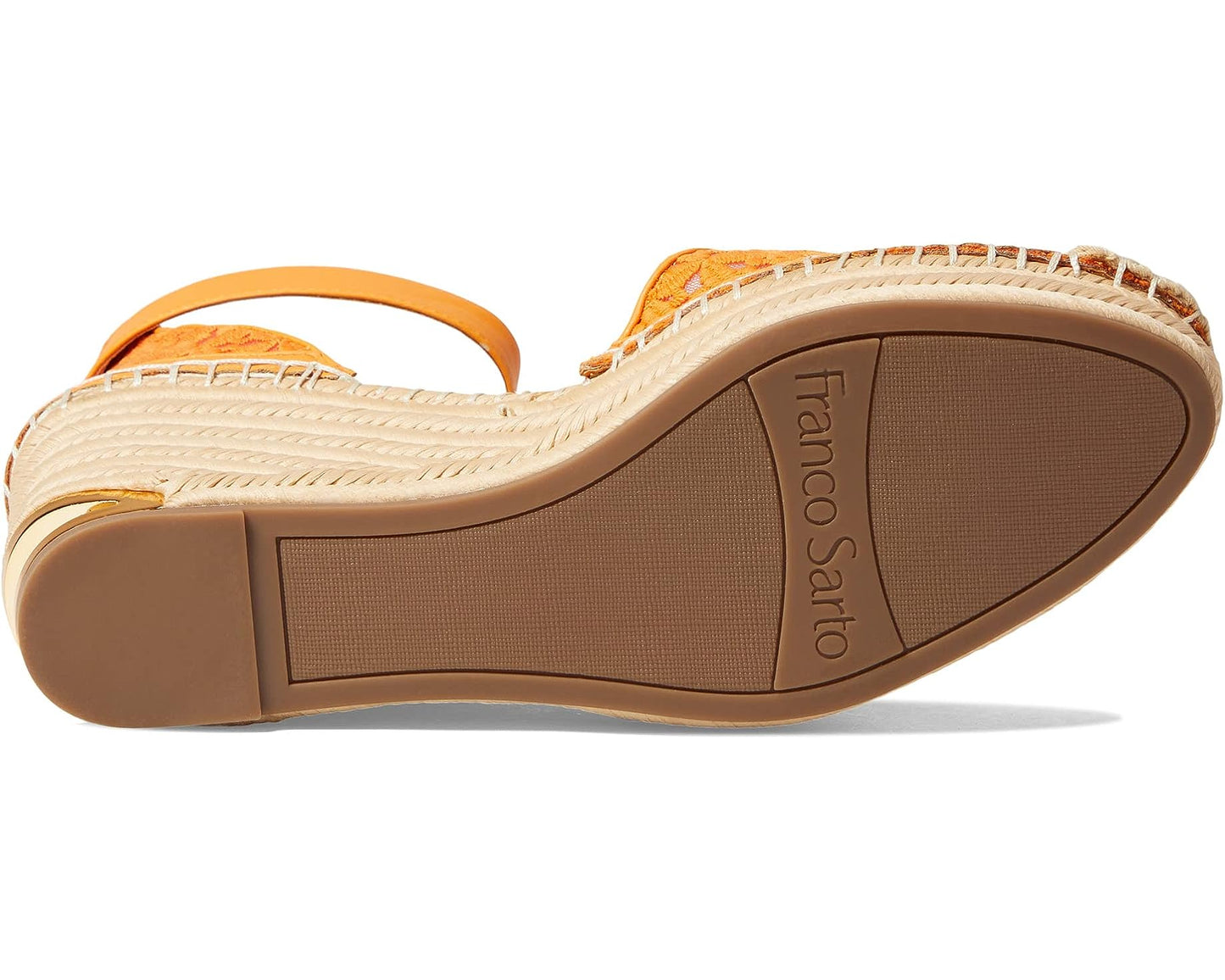 Marsha Orange Lace Fabric Franco Sarto Wedge Sandals