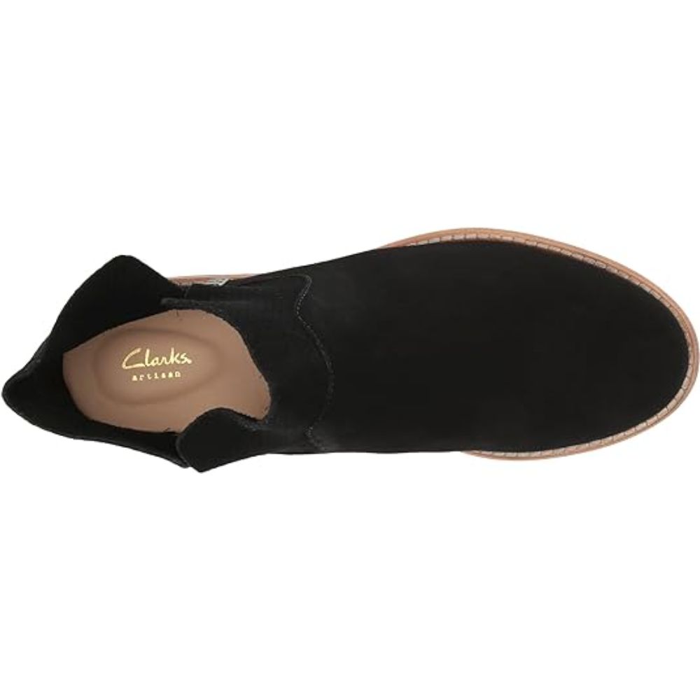 Clarks Women's Edenvale Bella Black Suede Ankle Bootie