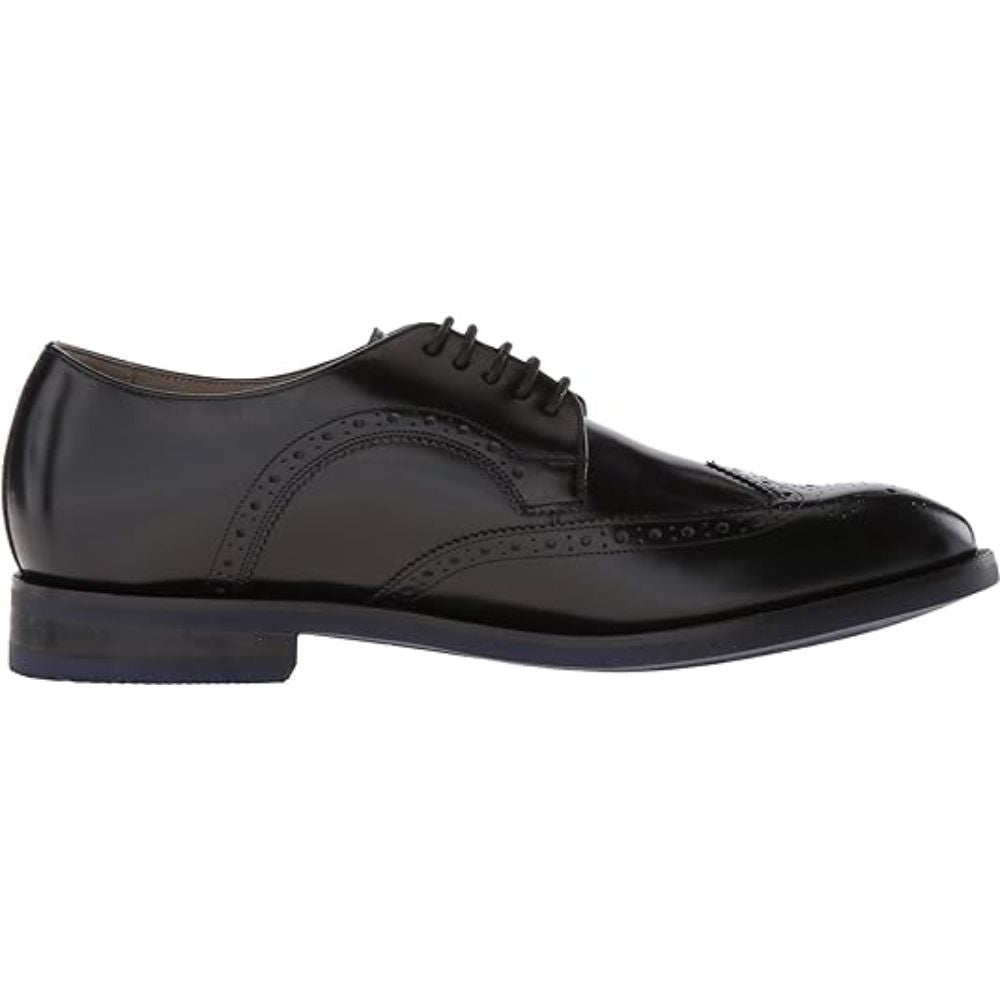 Clarks Men Swinley Limit Black Leather Oxfords