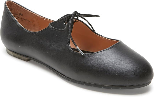 Cacey Black Leather Me Too Flats