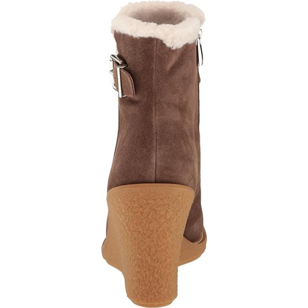 Ulayna Nogat Tan Suede Franco Sarto Ankle Wedge Boots