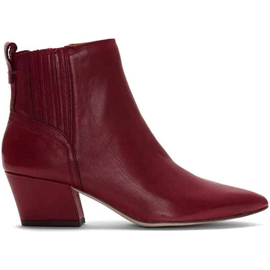 Luca Crimson Leather Franco Sarto Ankle Boot