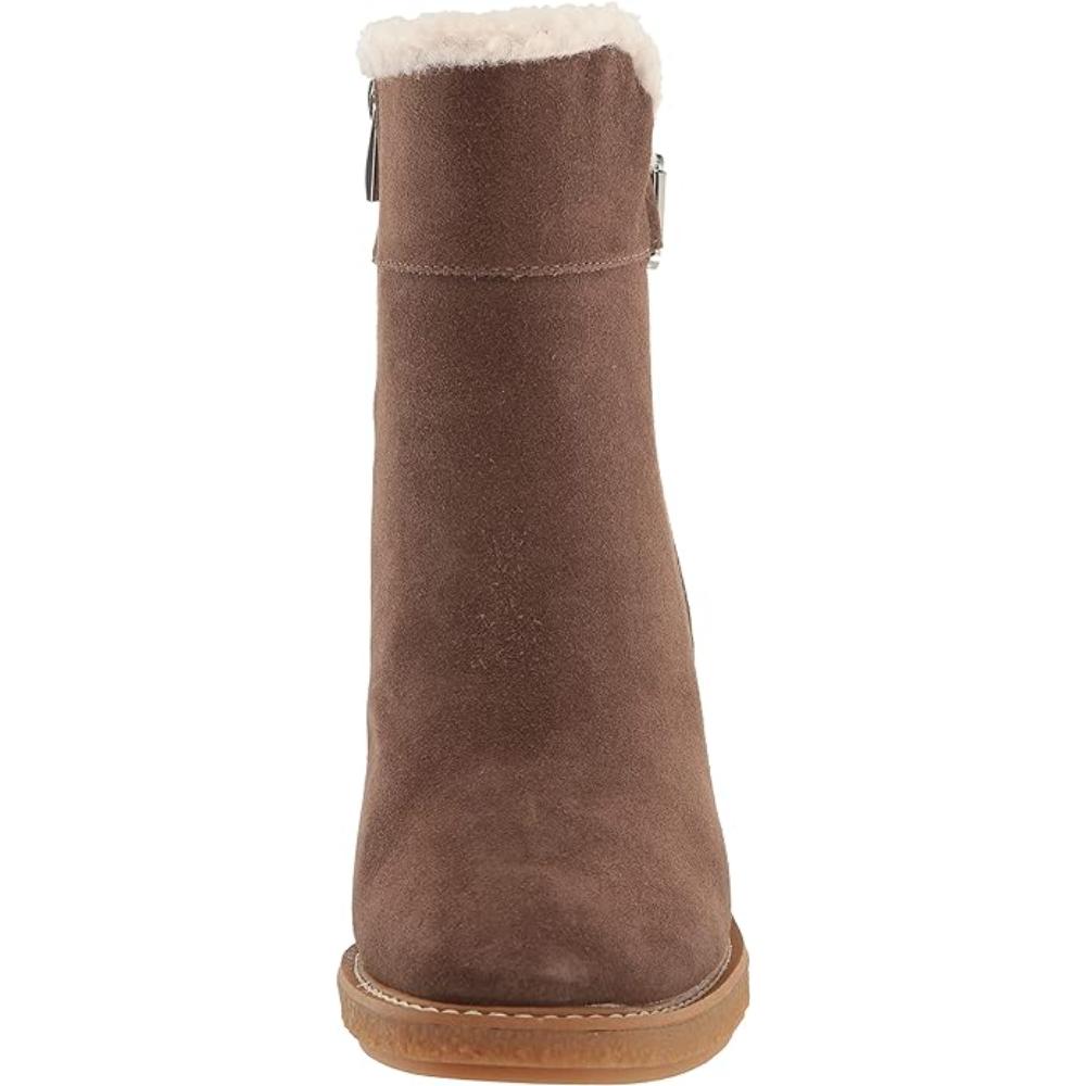 Ulayna Nogat Tan Suede Franco Sarto Ankle Wedge Boots