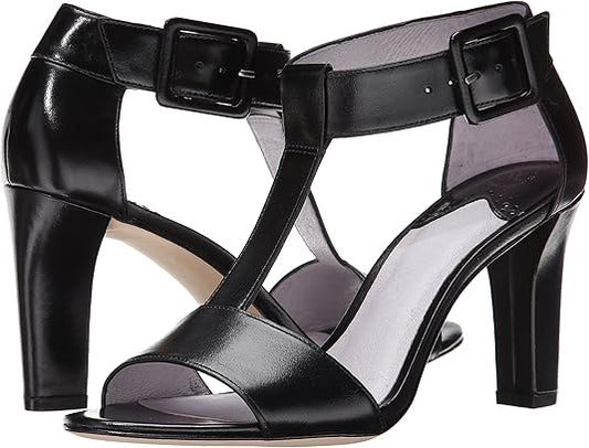 Laney Black Leather Johnston and Murphy Sandals