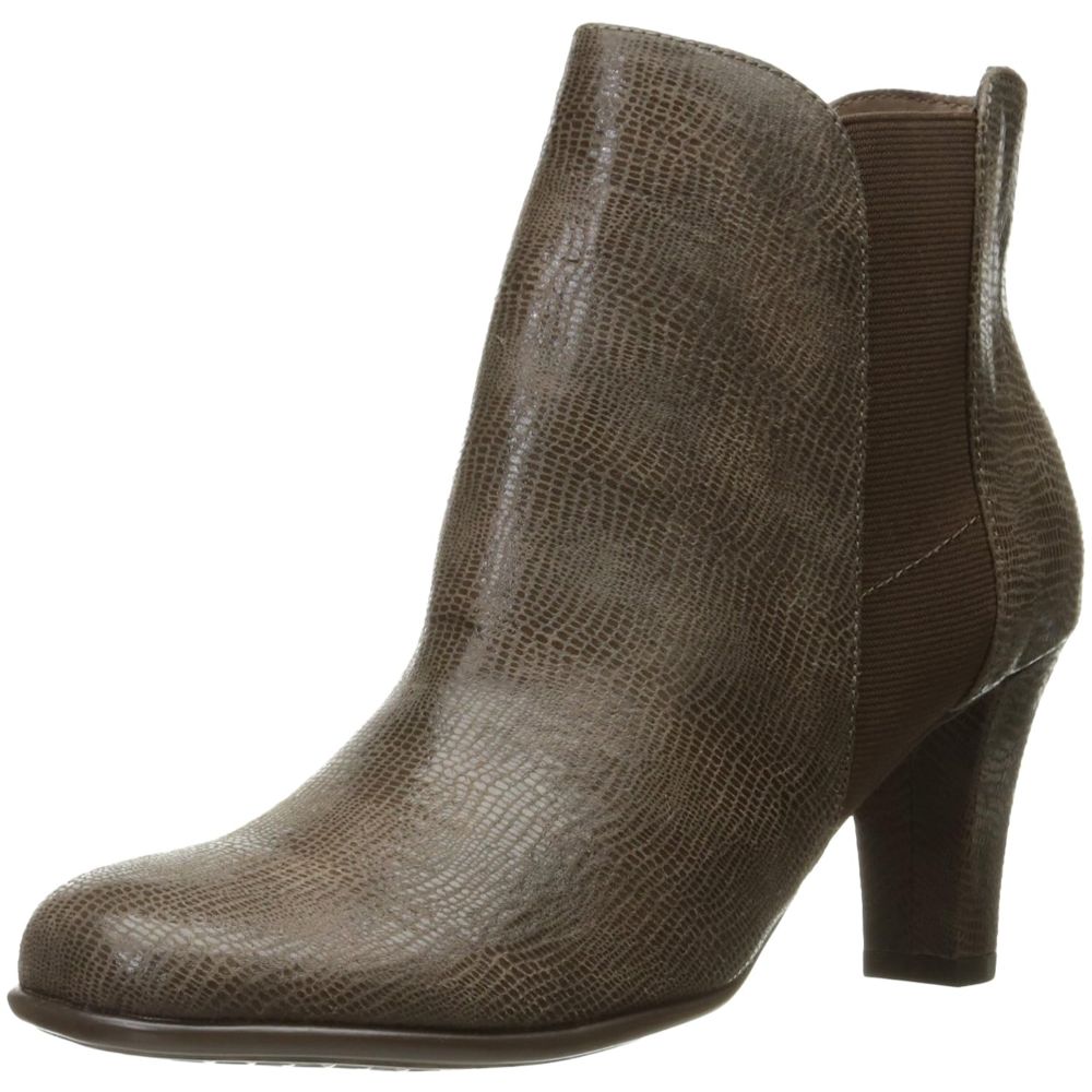 Strole Along Taupe Snake Aerosoles Ankle Boots