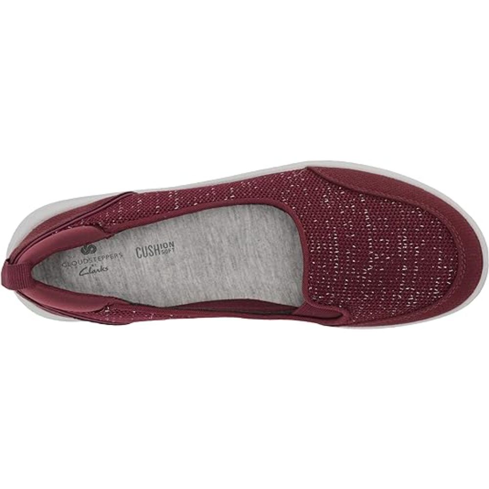 Clarks Women's Adella Blush, Burgundy Textile Ballet Flats