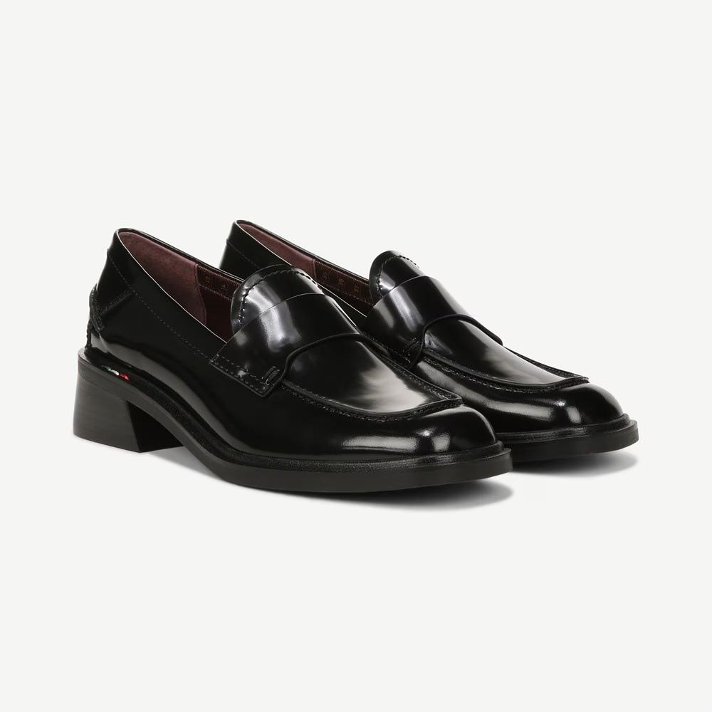 Gabriella Black Leather Franco Sarto Loafers