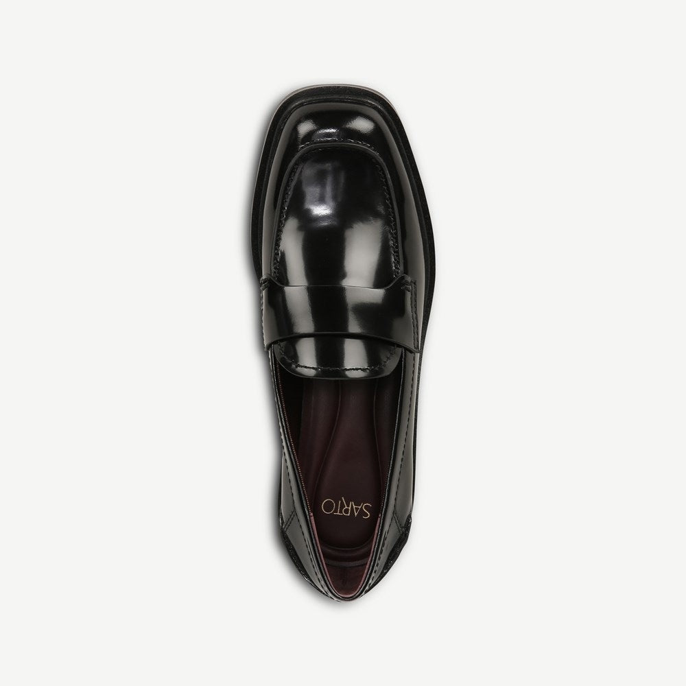 Gabriella Black Leather Franco Sarto Loafers