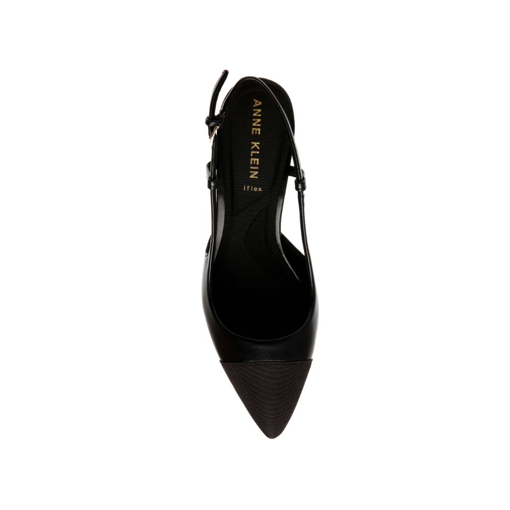 Veruca Black/Black Anne Klein Slingback Pumps