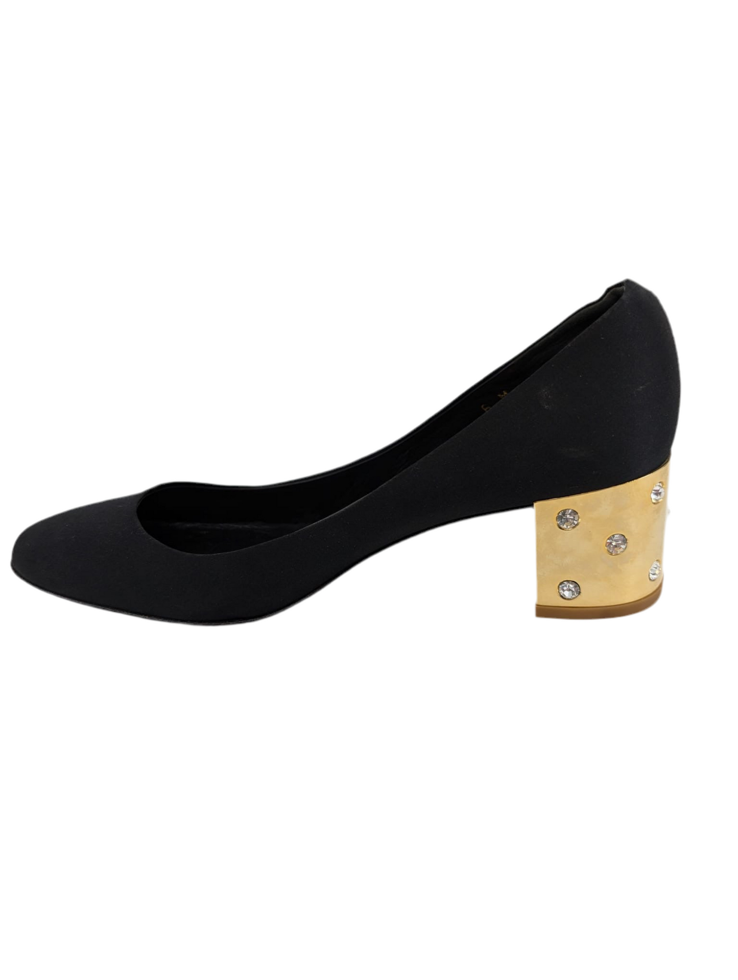 Covet Black Satin Delman Pumps