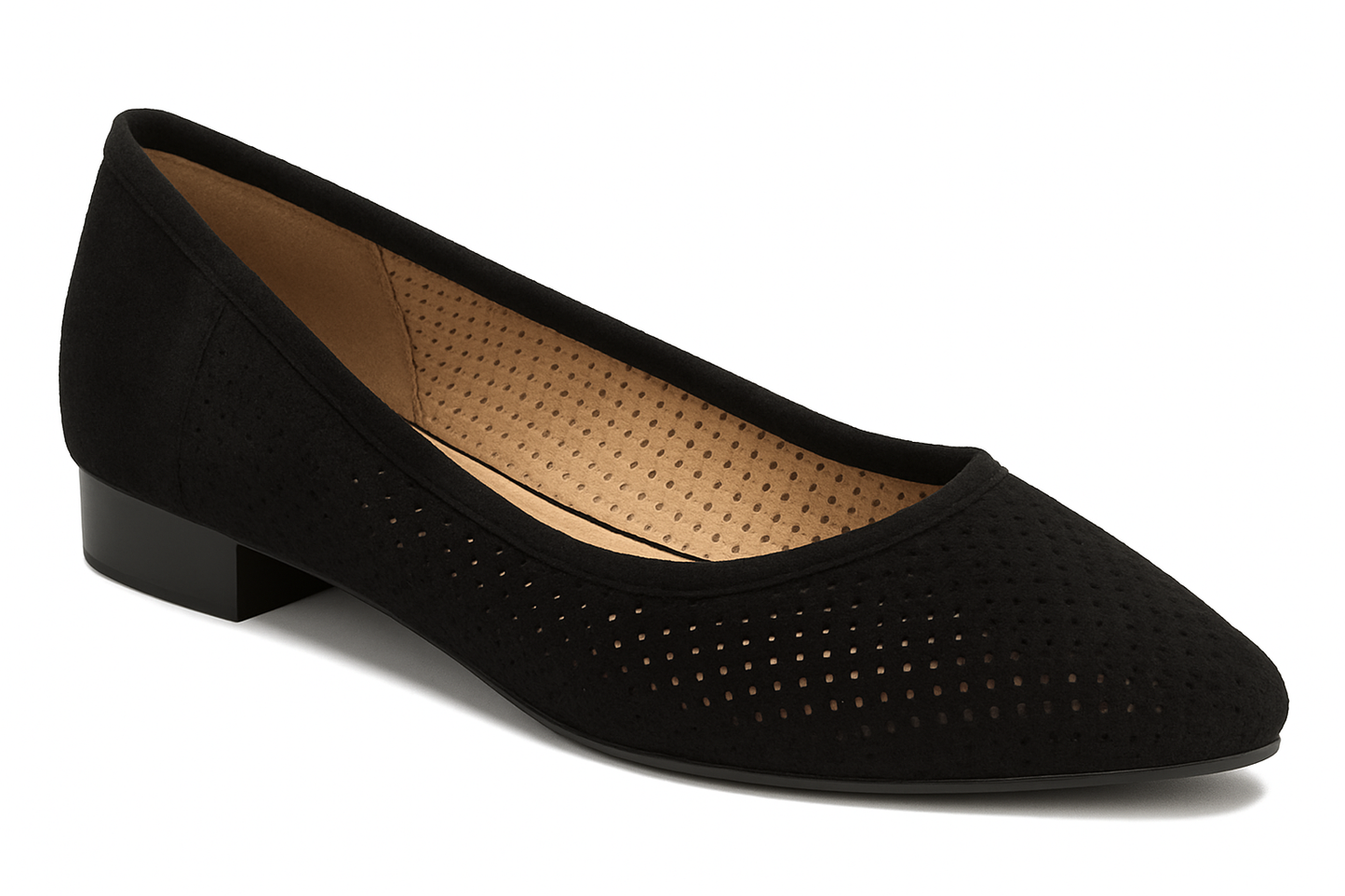 Mabel Black Suede Jon Josef Ballerina Flats