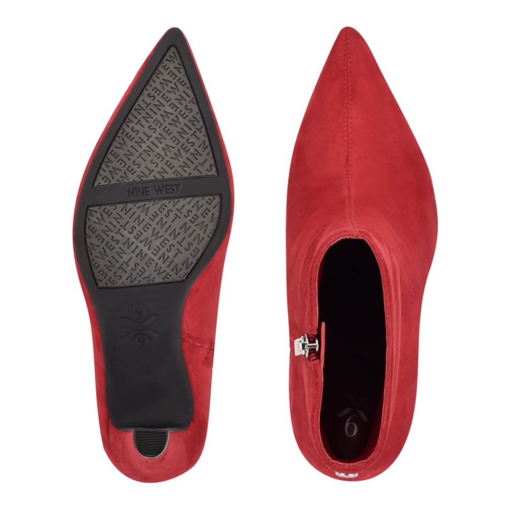Cale 9x9 Red Suede Leather Nine West Ankle Boot