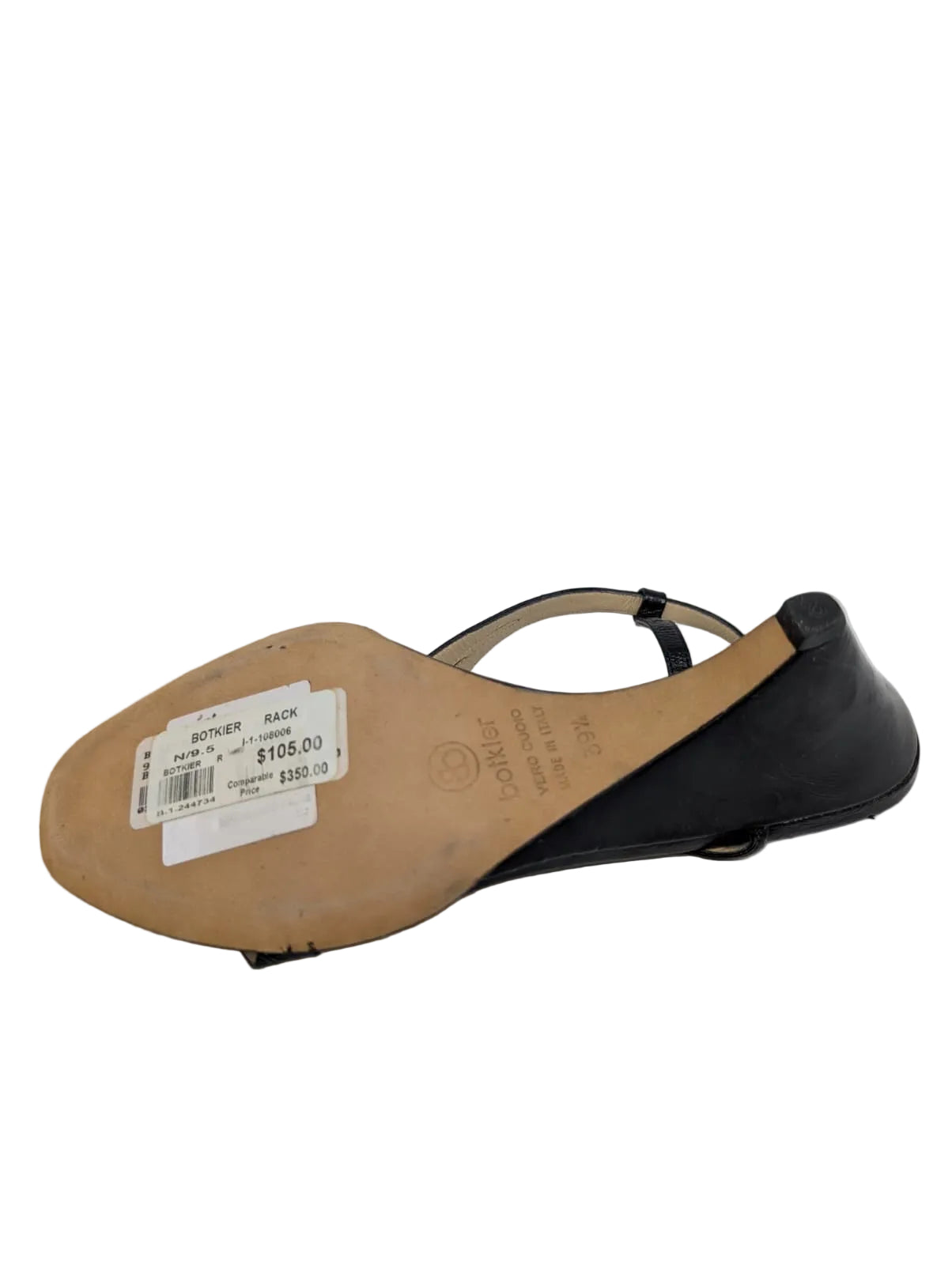 Botkier Black Patent Leather Wedge Sandals