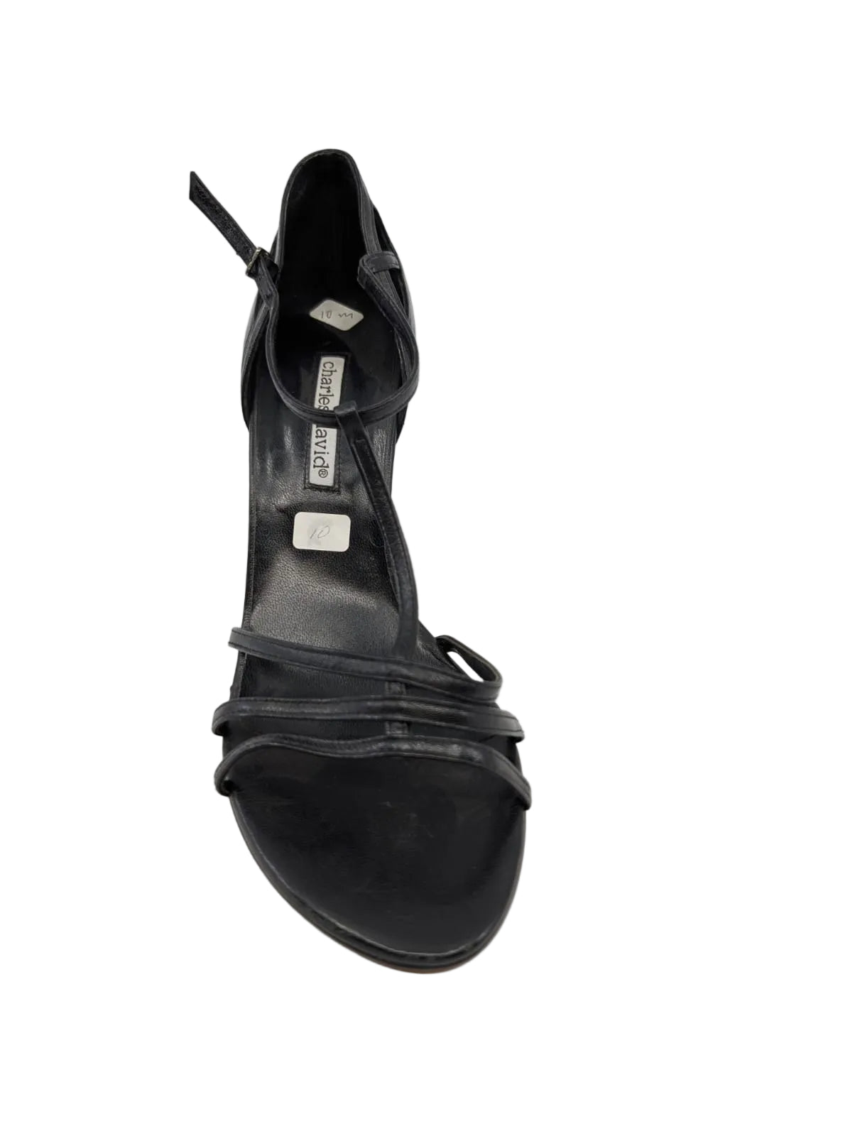 Charles David Black Leather Sandals