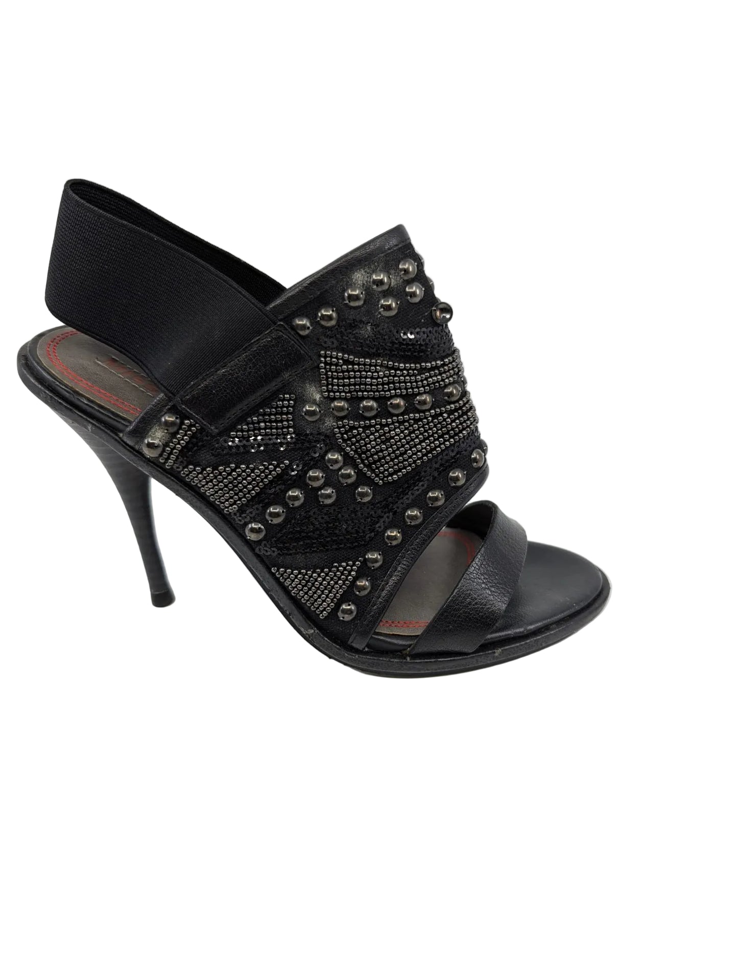 Miss Sixty Black Studs Leather Sandals