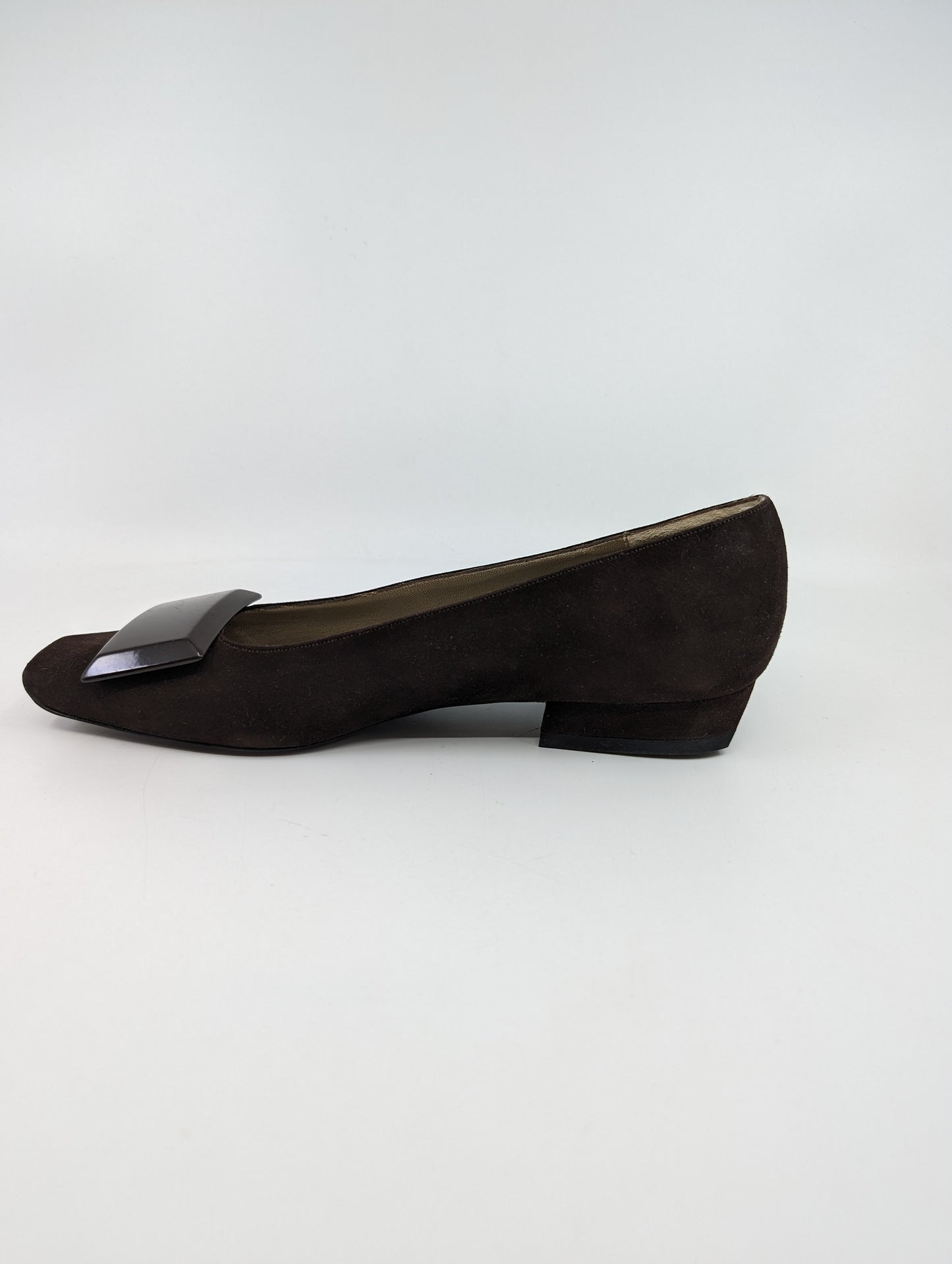 Cloe Fondente Brown Suede Claudia Ciuti Ballet Pumps