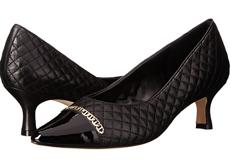 Pamela Black Leather Vaneli Pumps