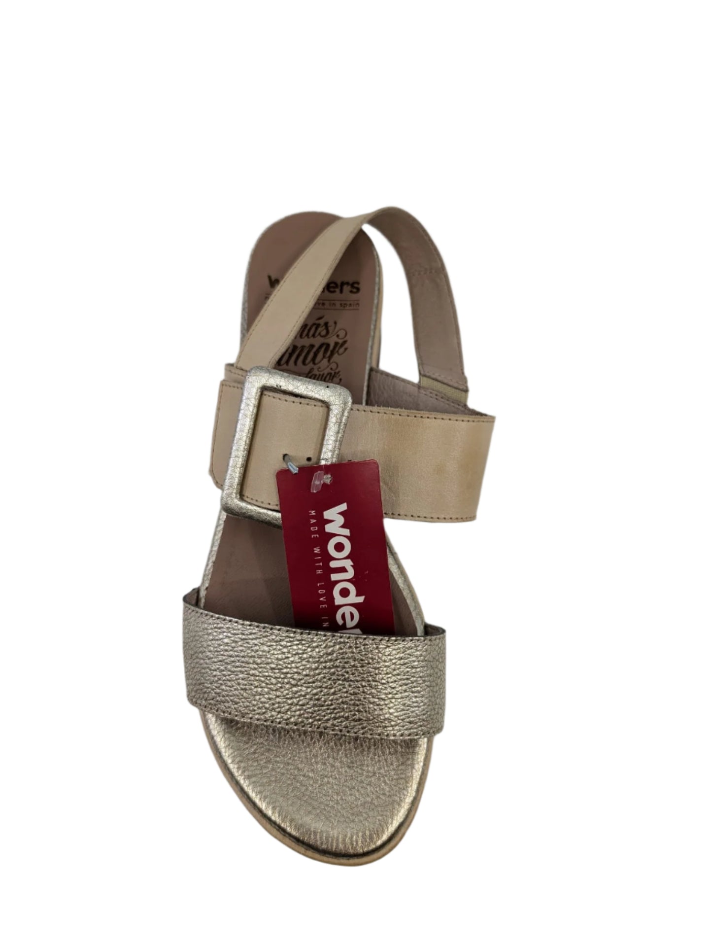 C3704 Platinum Leather Sandals Platform Wonders