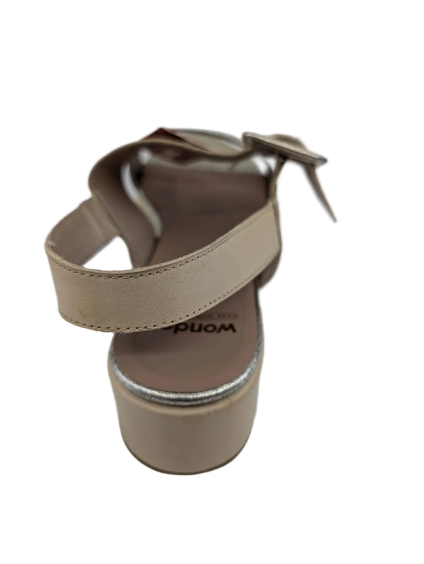 C3704 Platinum Leather Sandals Platform Wonders