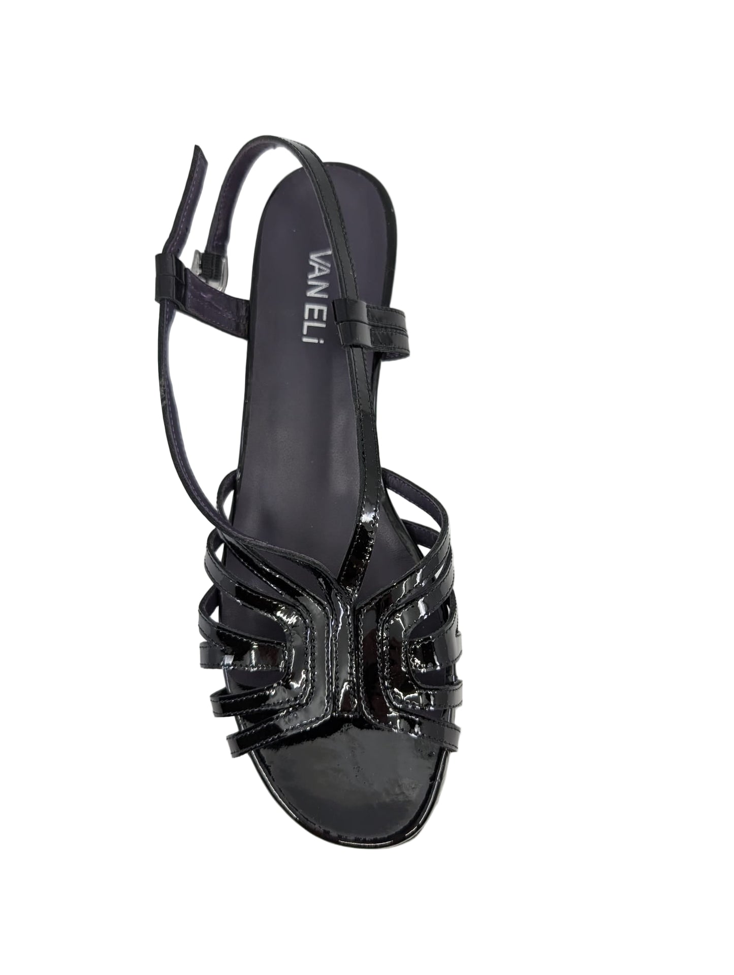 Bitya Black Patent Vaneli Flat Sandals