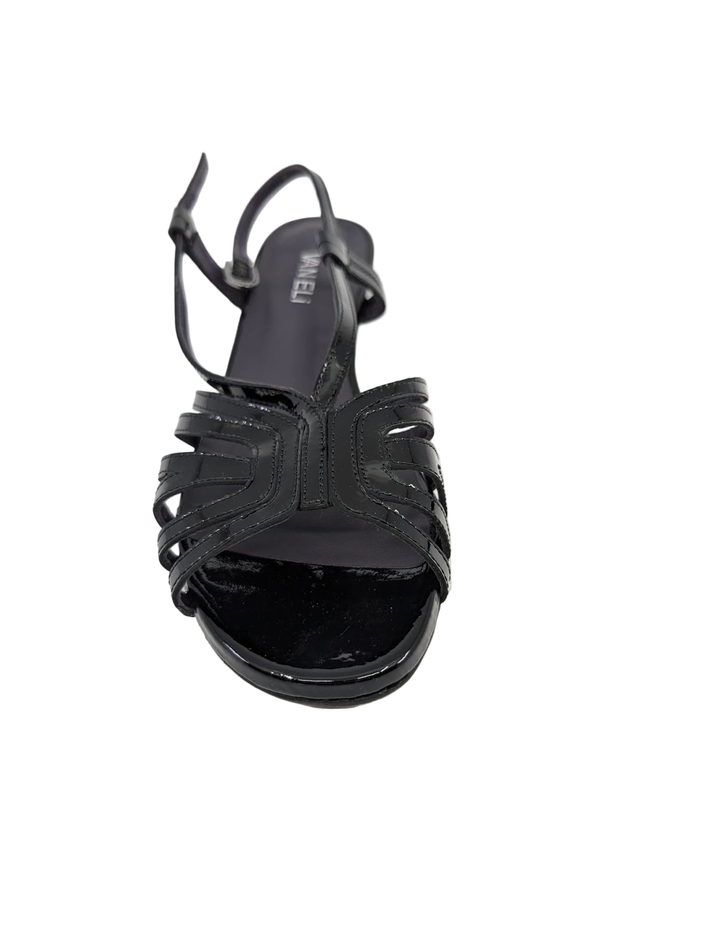 Bitya Black Patent Vaneli Flat Sandals
