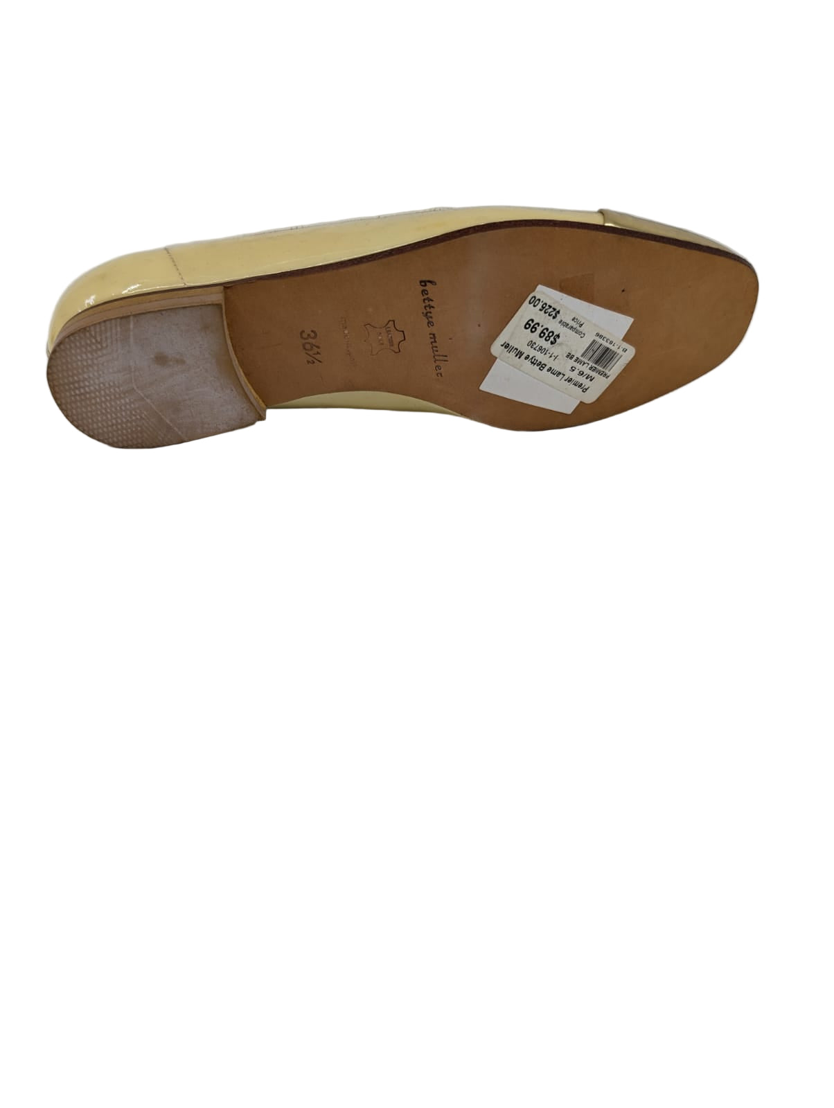 Premier Beige Gold Patent Leather Bettye Muller Loafers