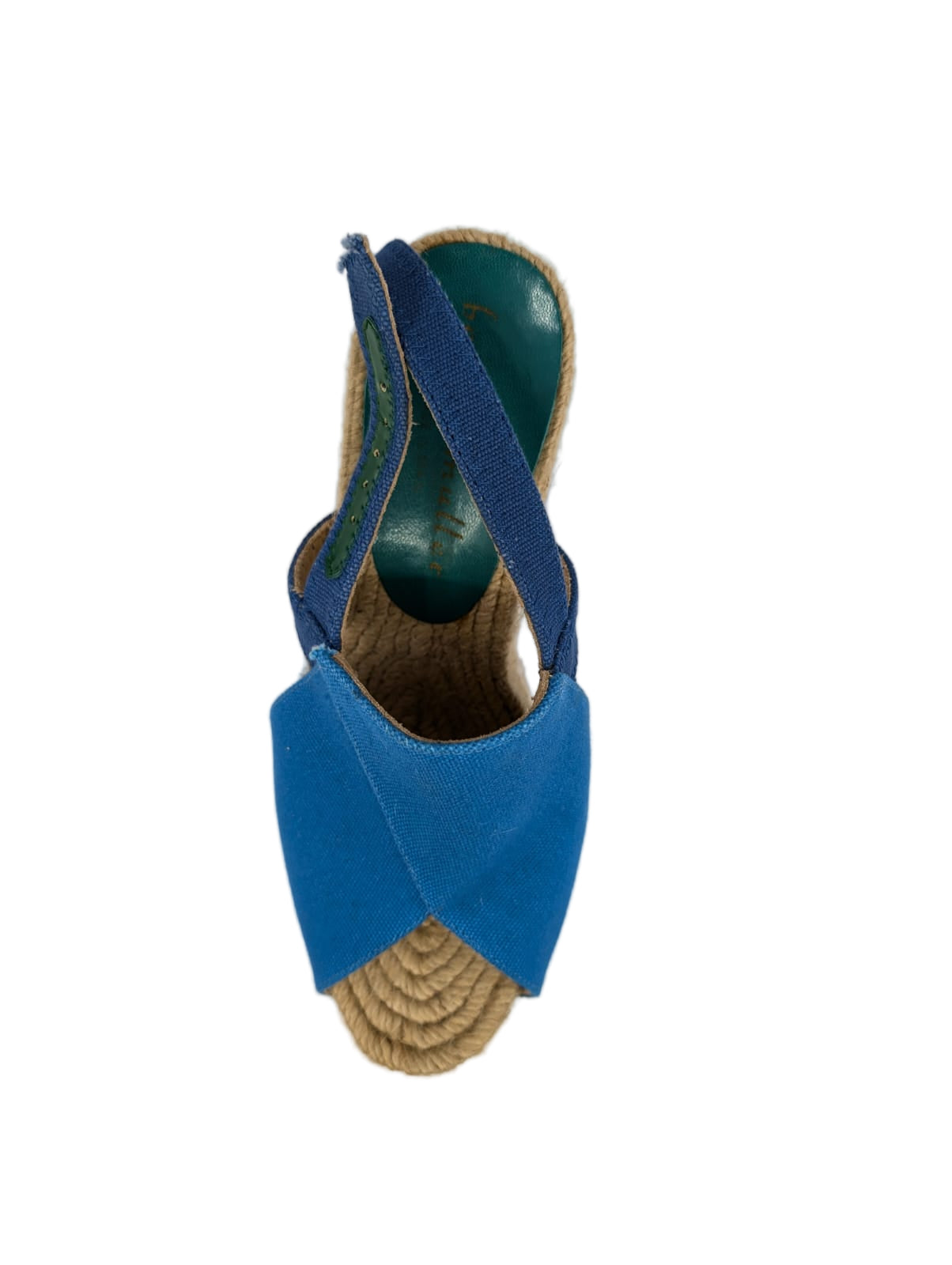 Adore Blue Fabric Bettye Muller Wedge Sandal