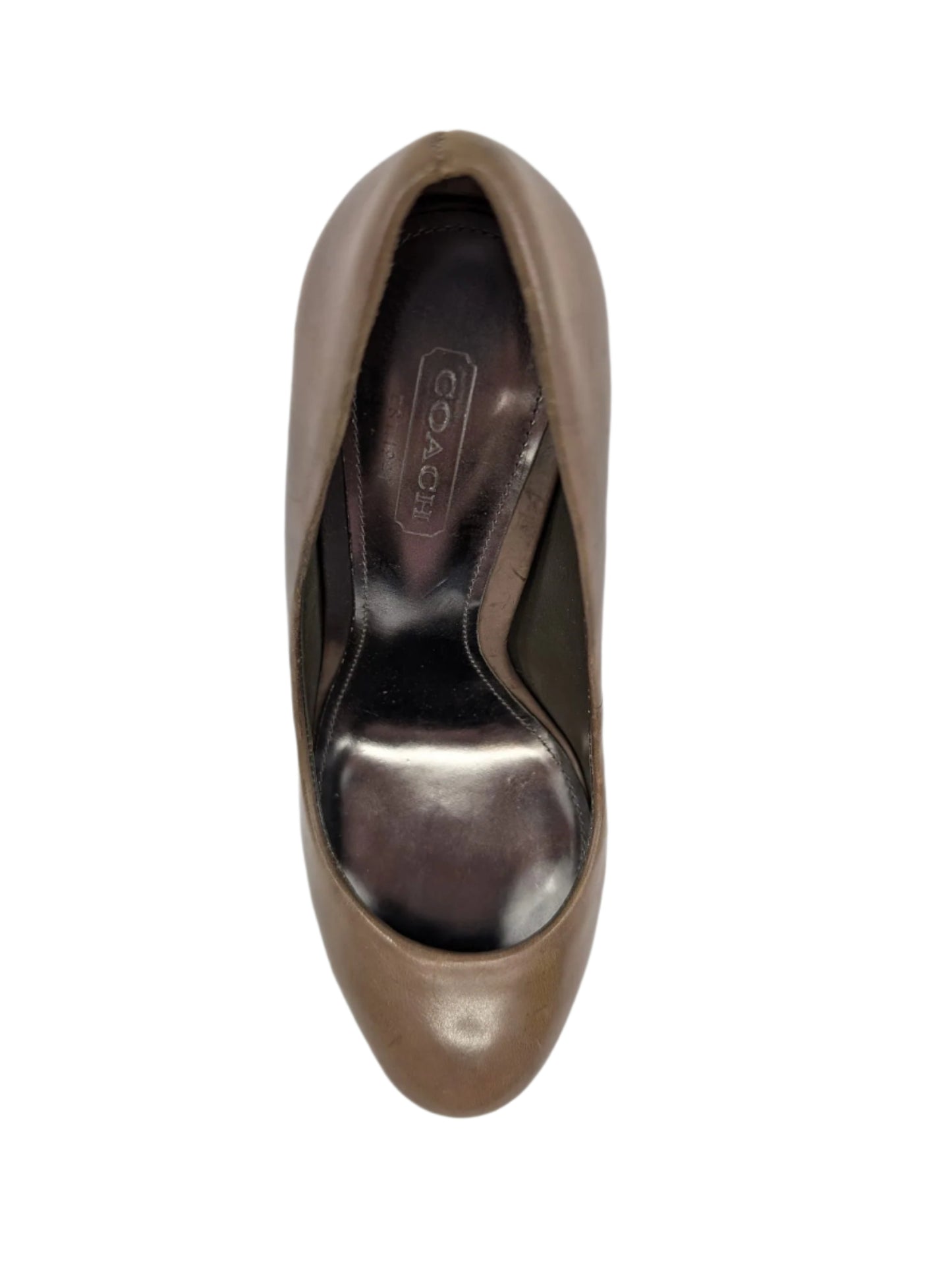 Sloane Gray Leather Coach Pumps