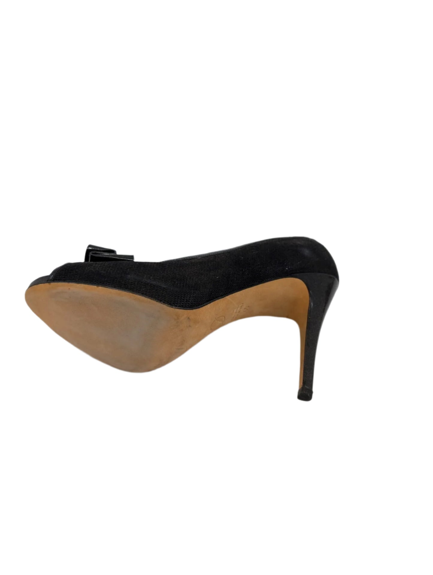 Cheri Black Metallic Fabric Suede Delman Pumps