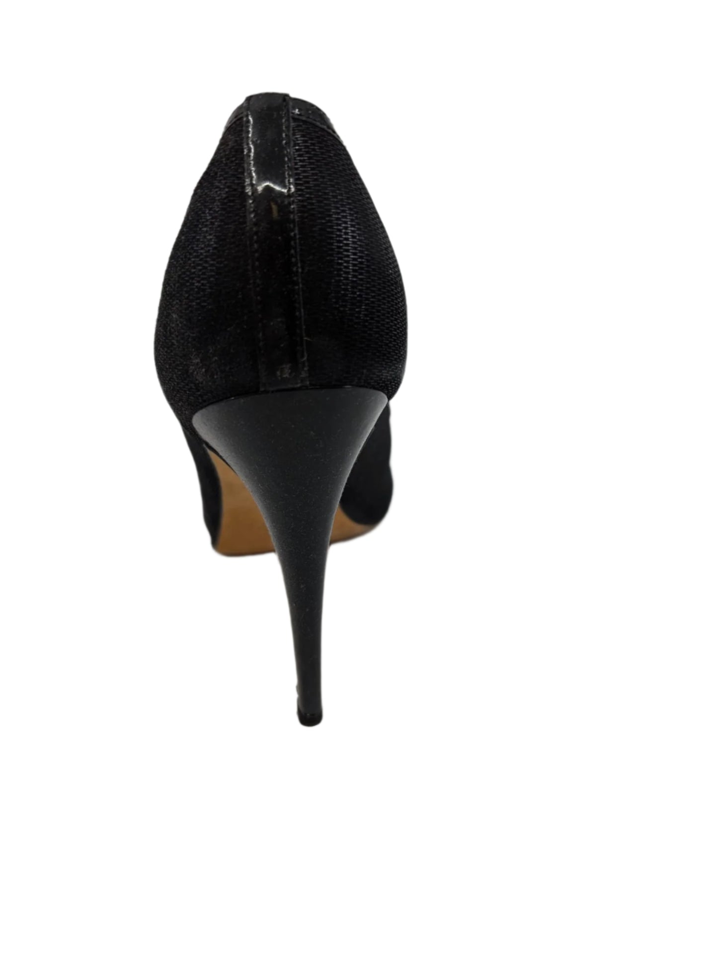 Cheri Black Metallic Fabric Suede Delman Pumps