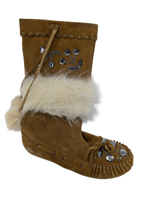 Puff n Fluff Camel Suede Beverly Feldman Boots