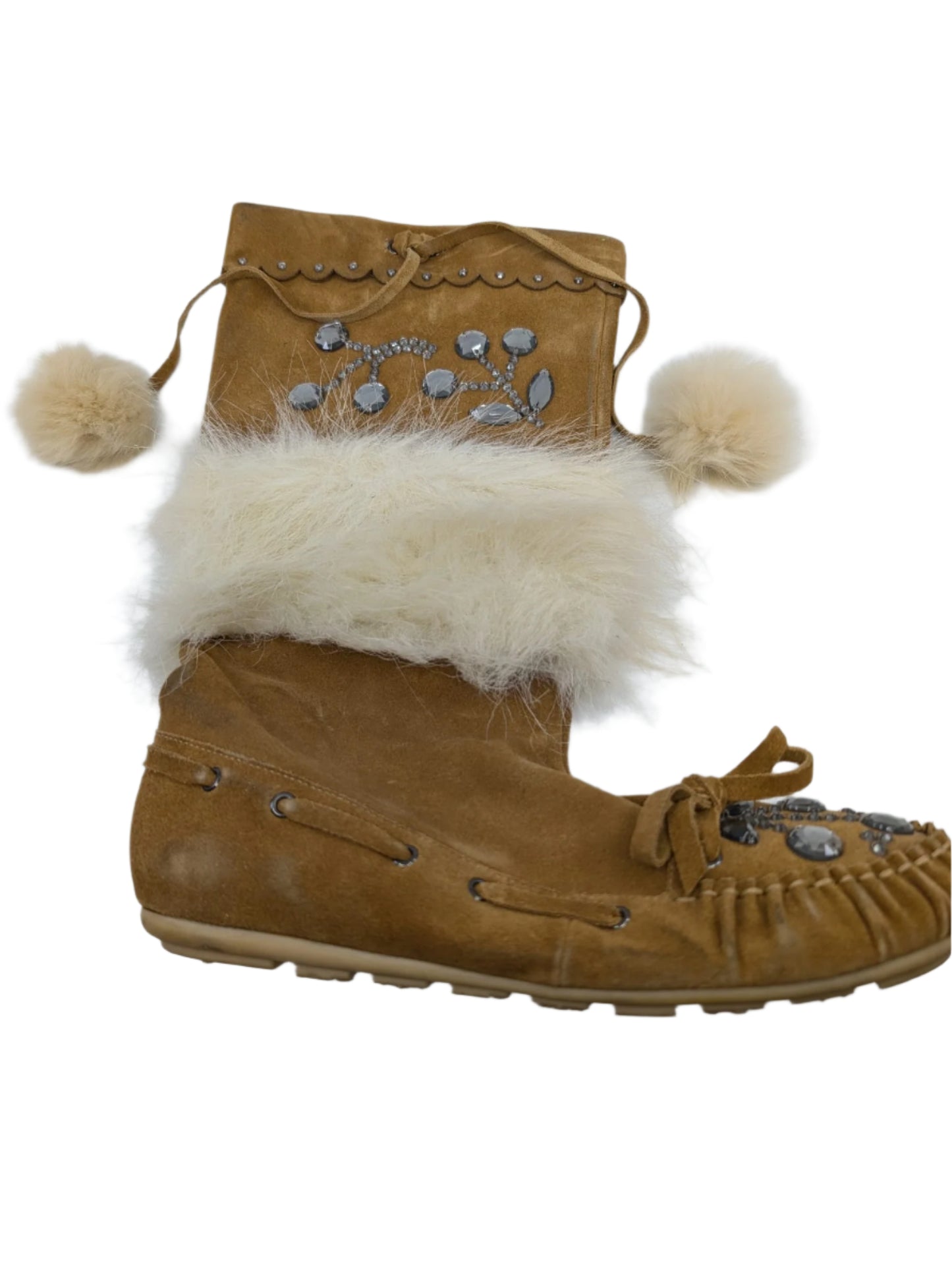 Puff n Fluff Camel Suede Beverly Feldman Boots