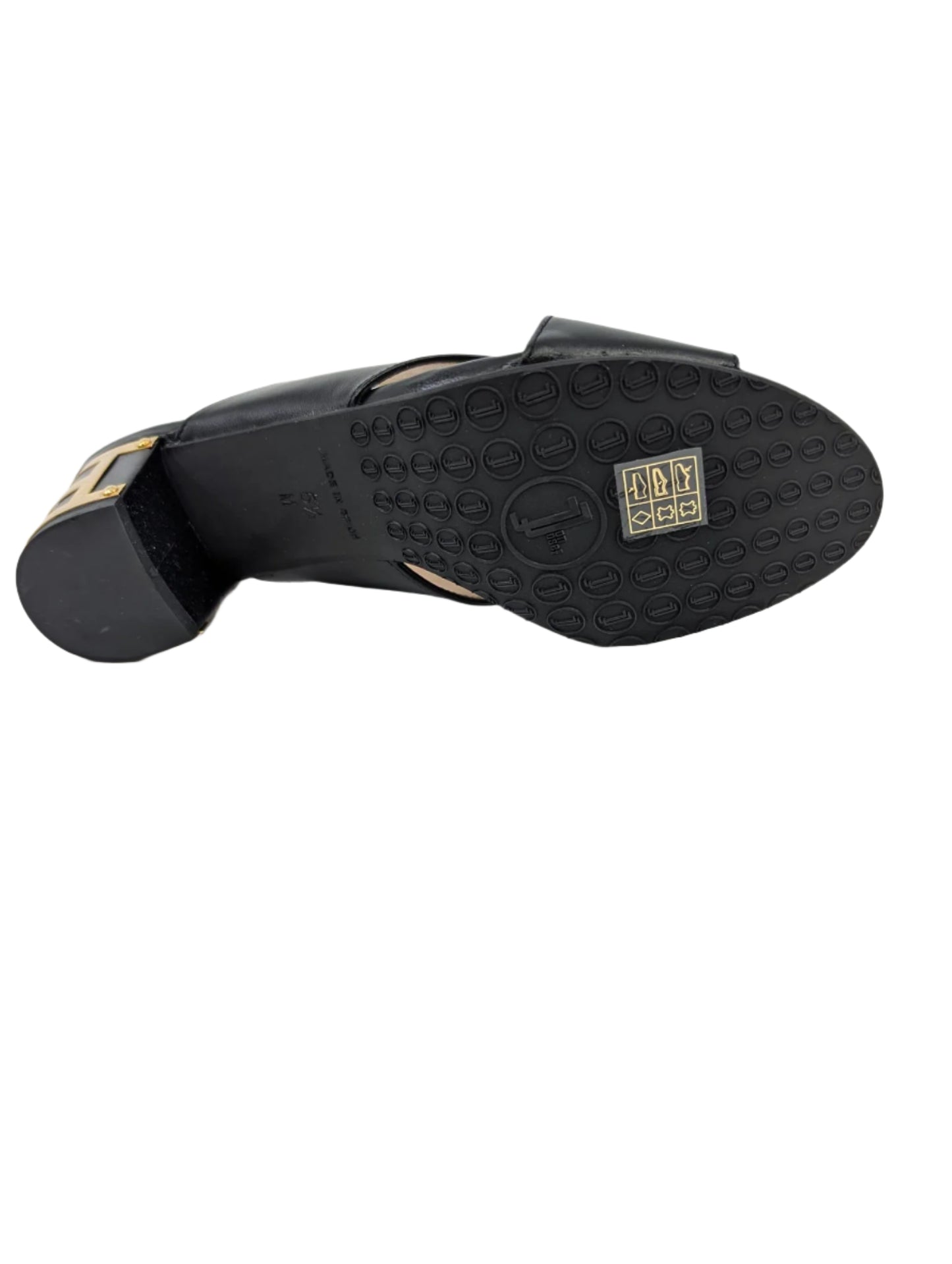 Danubio Black Jon Josef Leather Sandal Slide