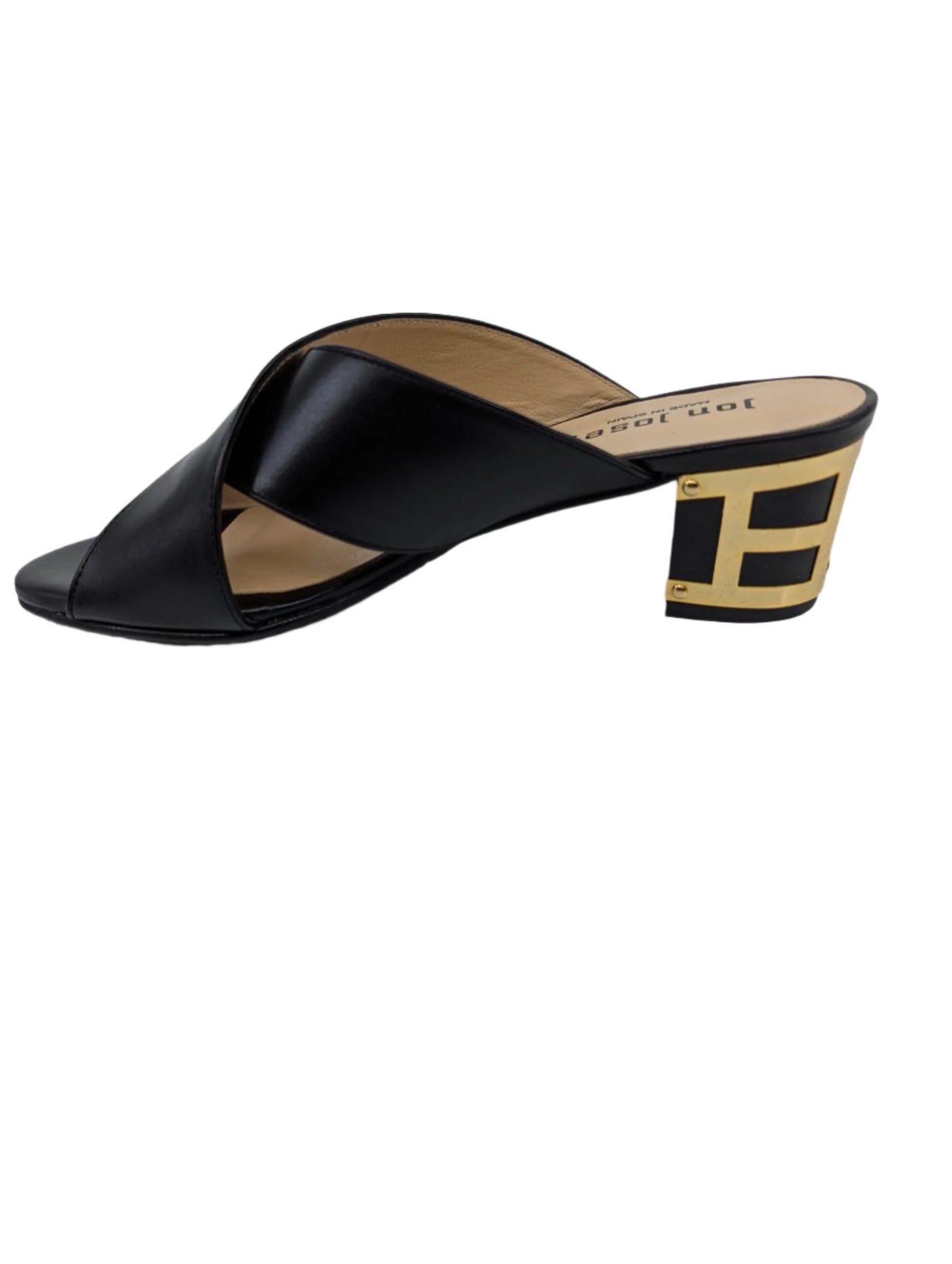 Danubio Black Jon Josef Leather Sandal Slide