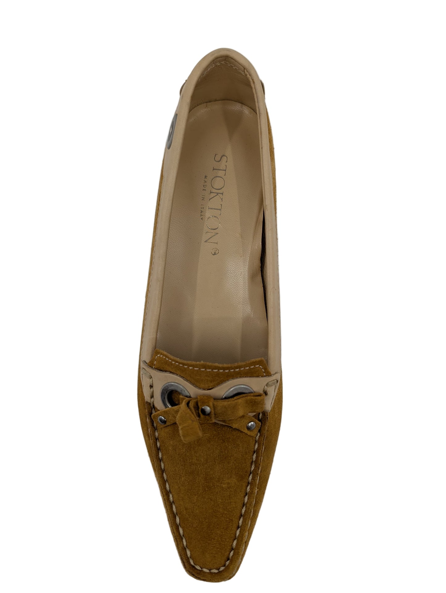 Claudia Beige and Tan Suede Lofer Stokton Pumps