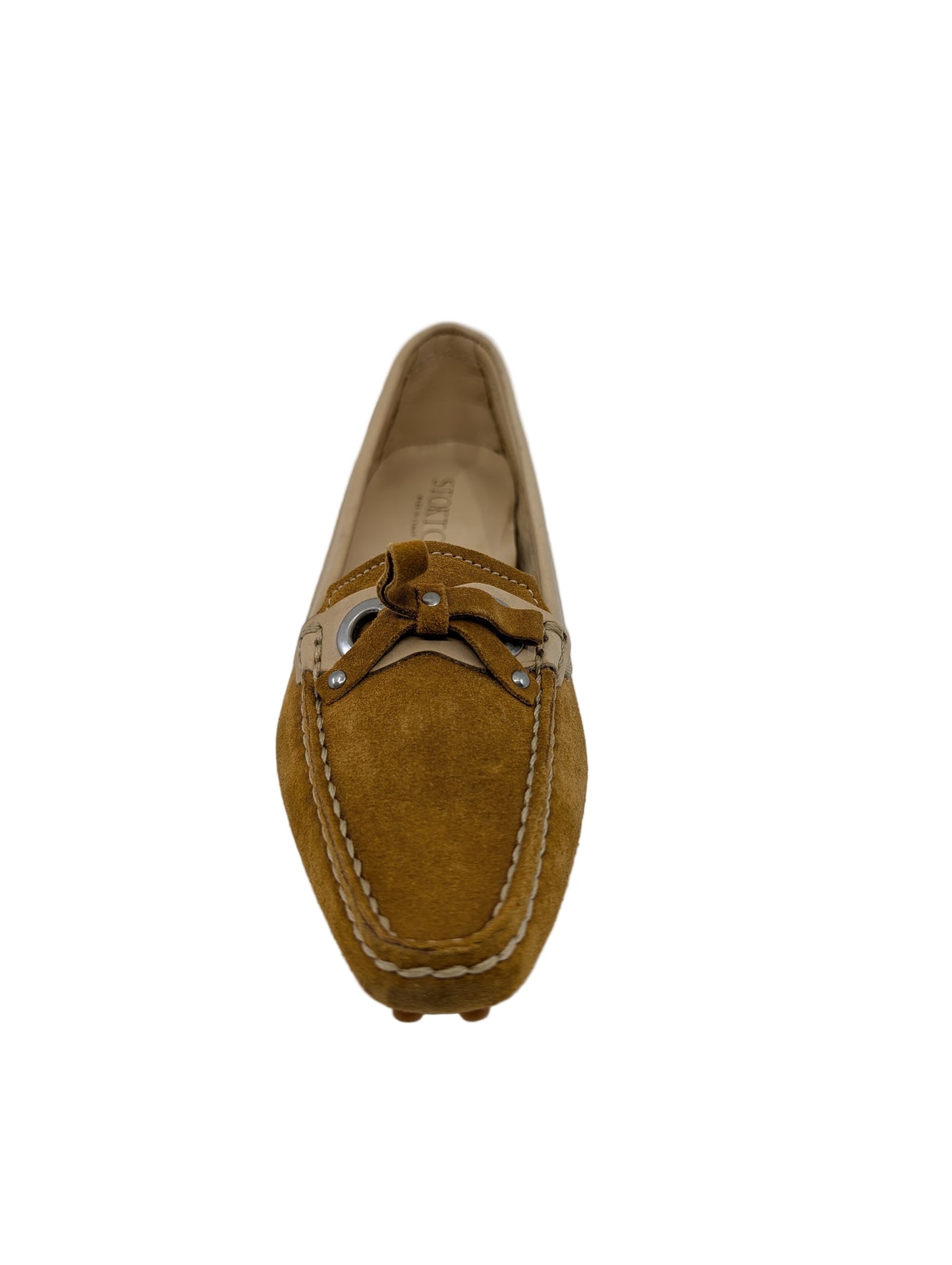 Claudia Beige and Tan Suede Lofer Stokton Pumps