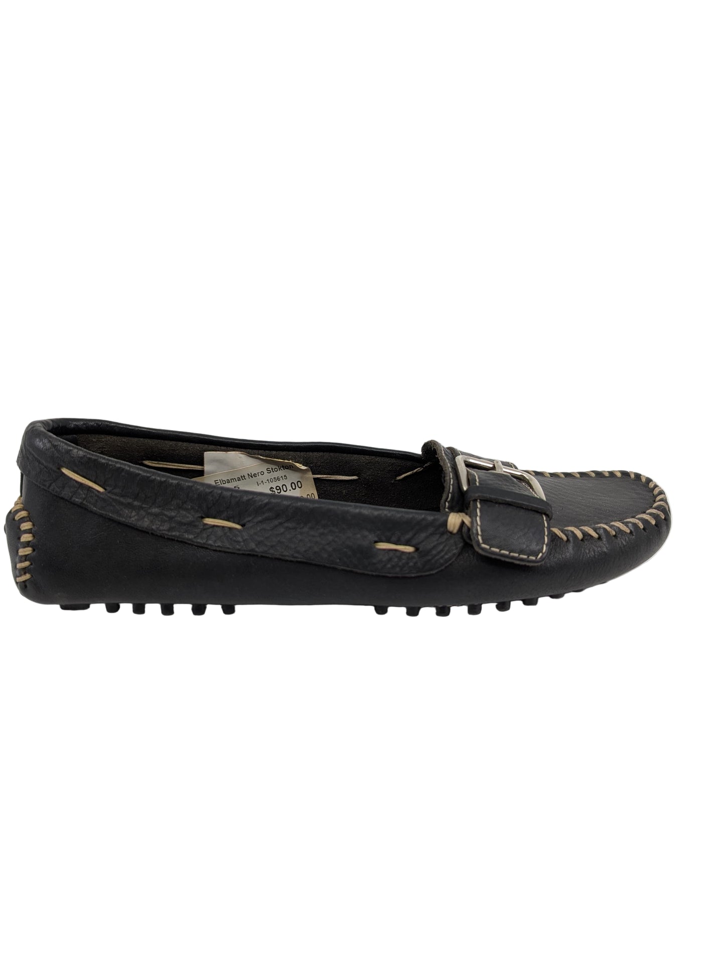 70-9 Elbamatt Nero Leather Stokton Loafer Flats