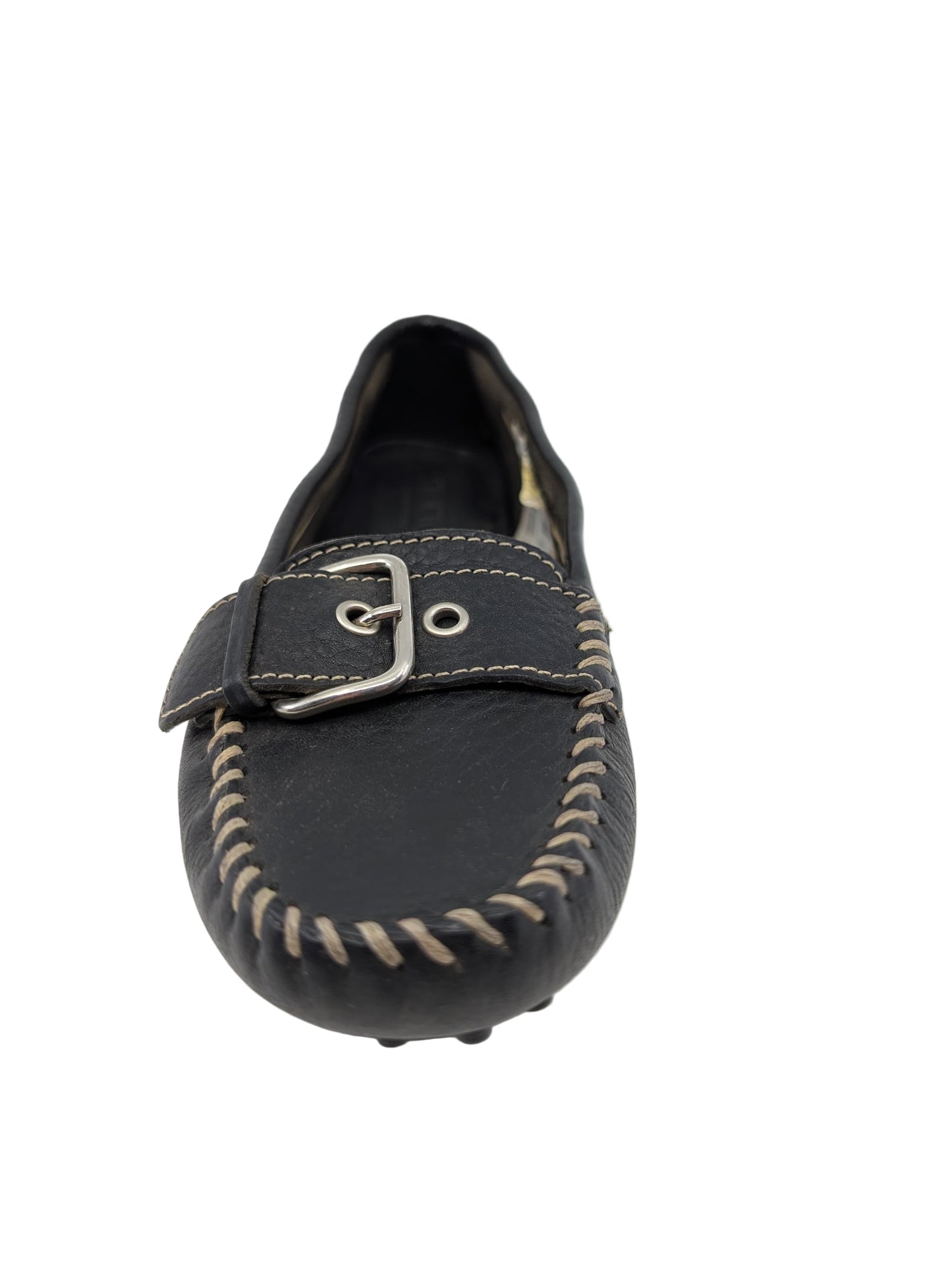 70-9 Elbamatt Nero Leather Stokton Loafer Flats