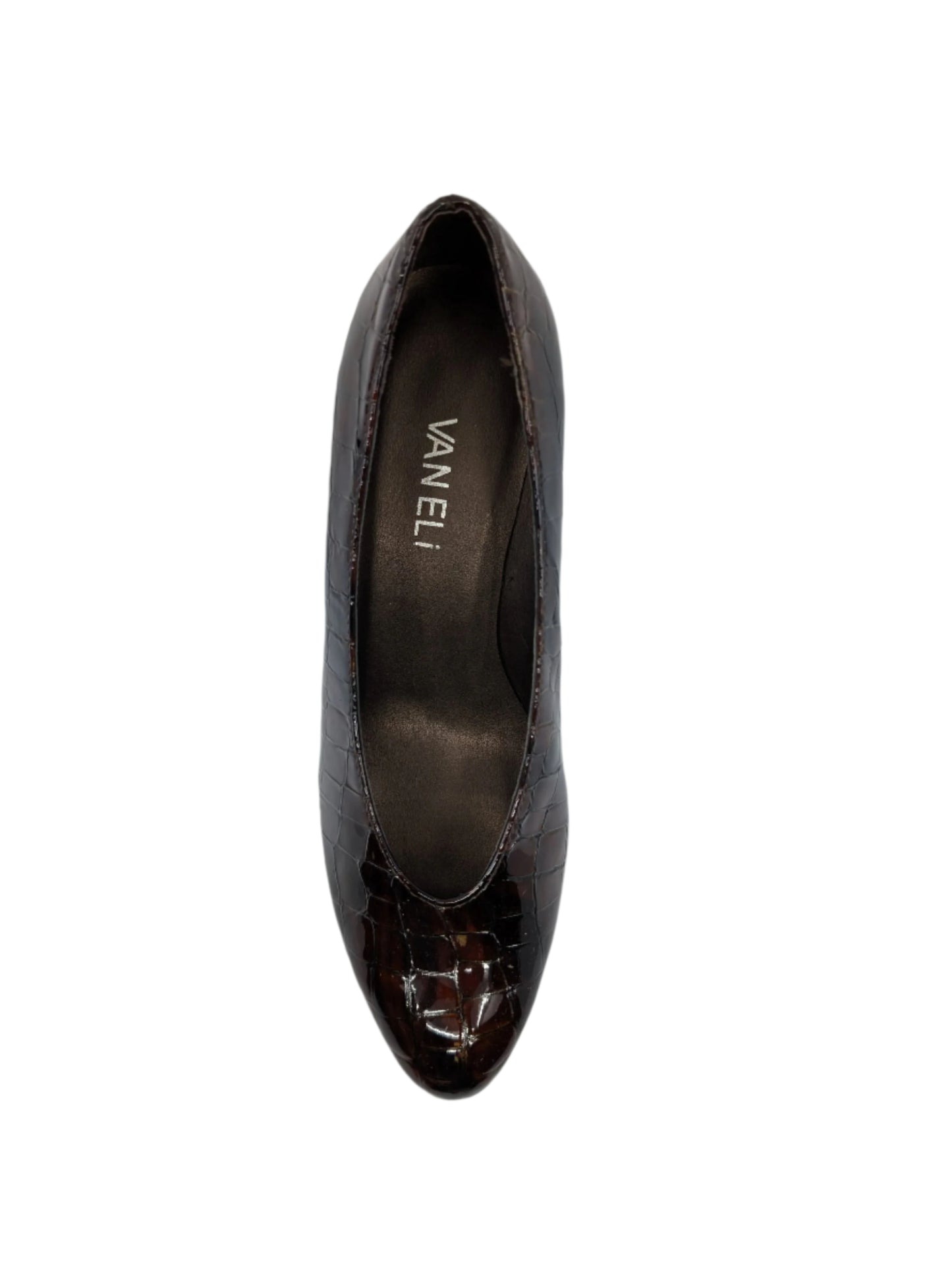 Dariele Brown Patent Leather Vaneli Pumps
