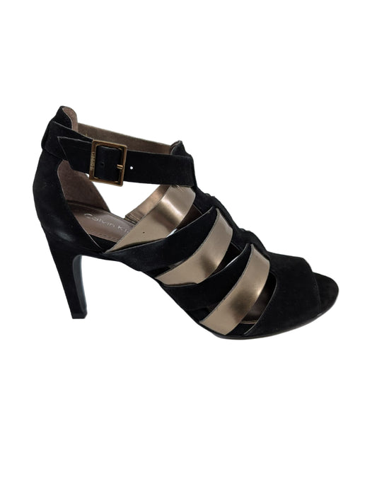 Glynn Kid Suede Metallic Black Bronze Calvin Klein Sandals