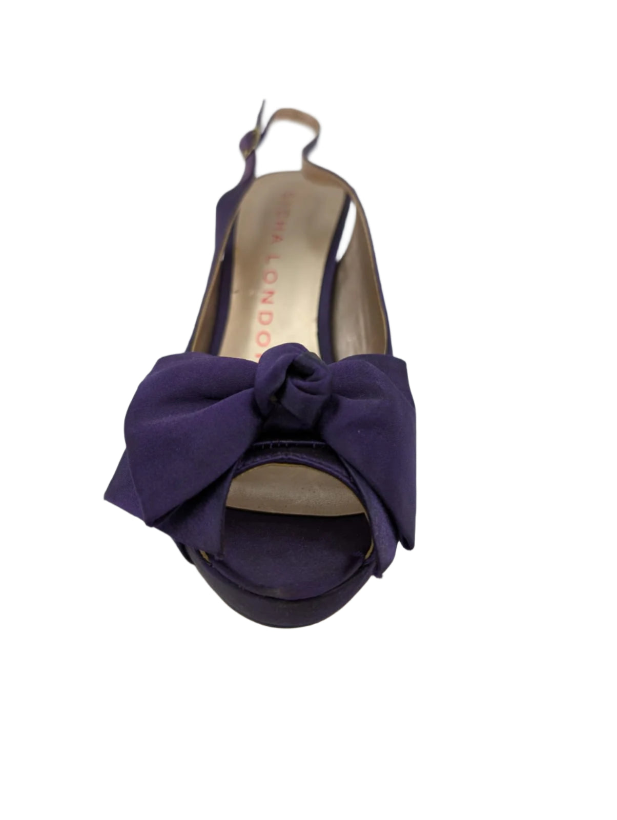 Beauty Purple Satin Sacha London Slingback Pumps