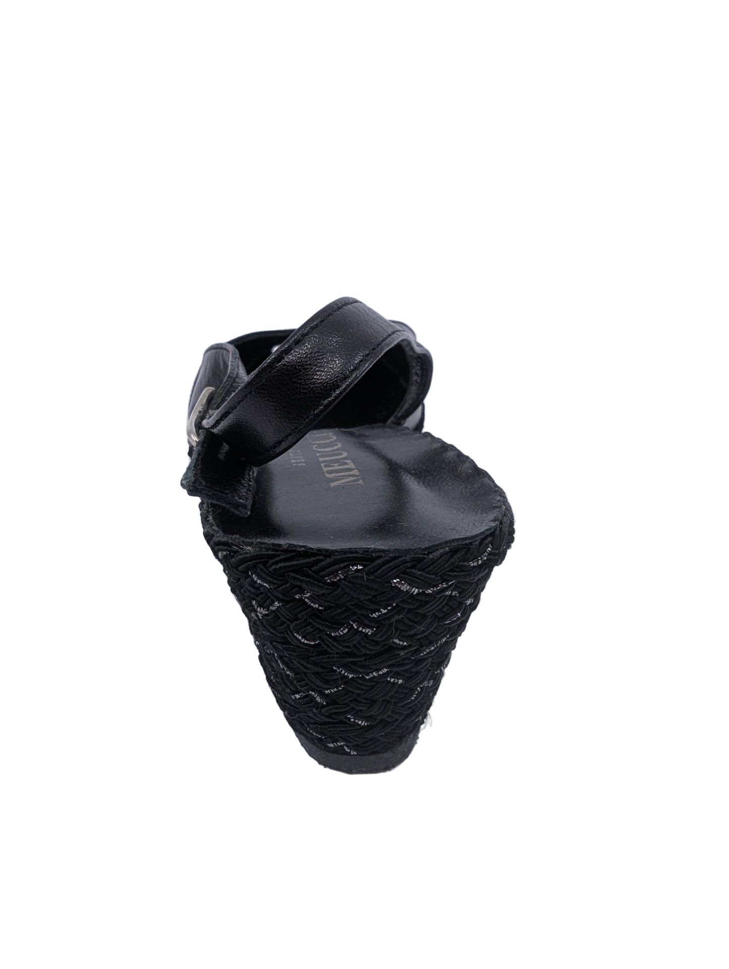 1370 Black Leather Sesto Meucci Slingack Wedge Sandal