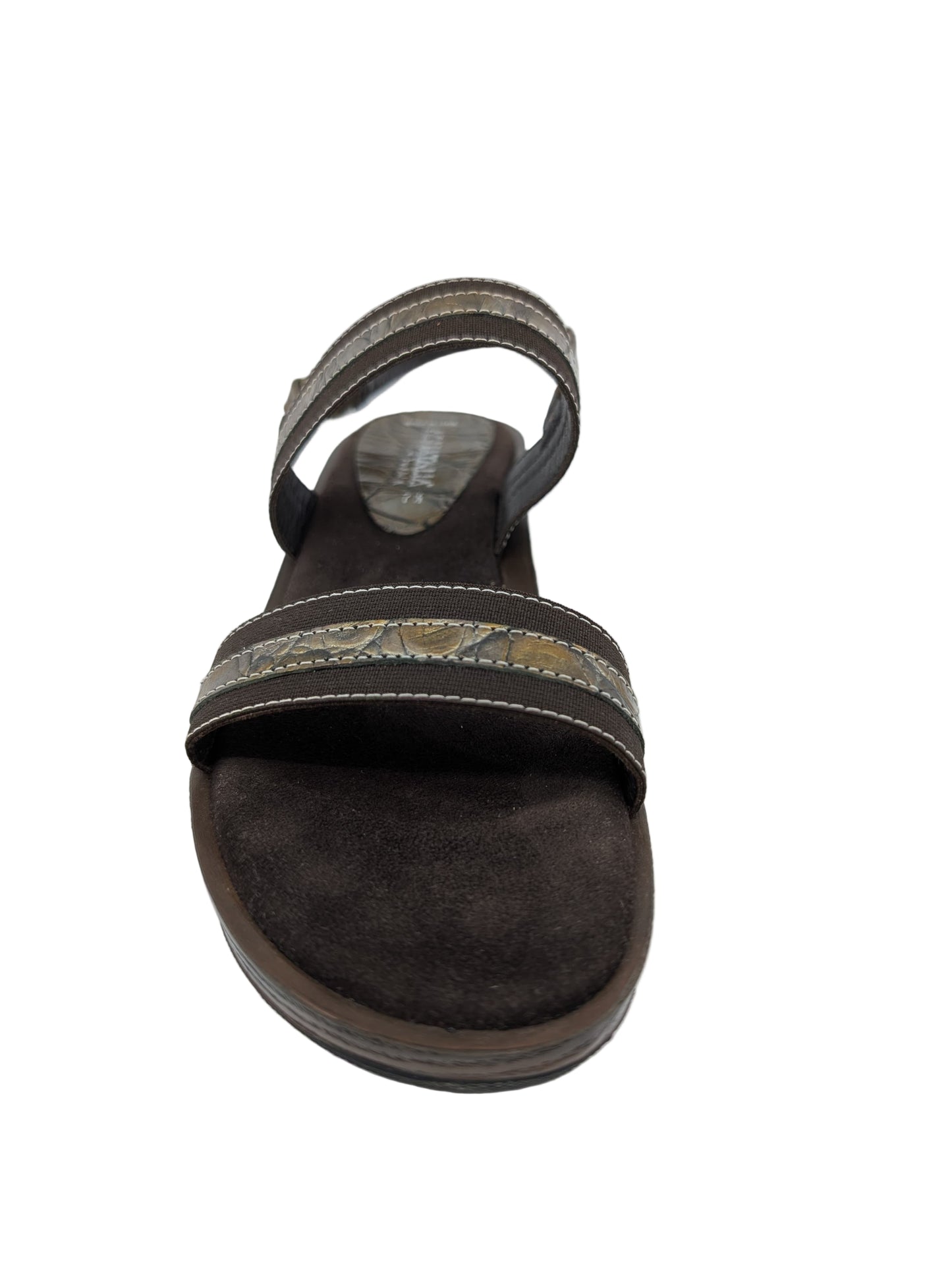 Bliss Brown Leather Aquatalia Wedge Sandals